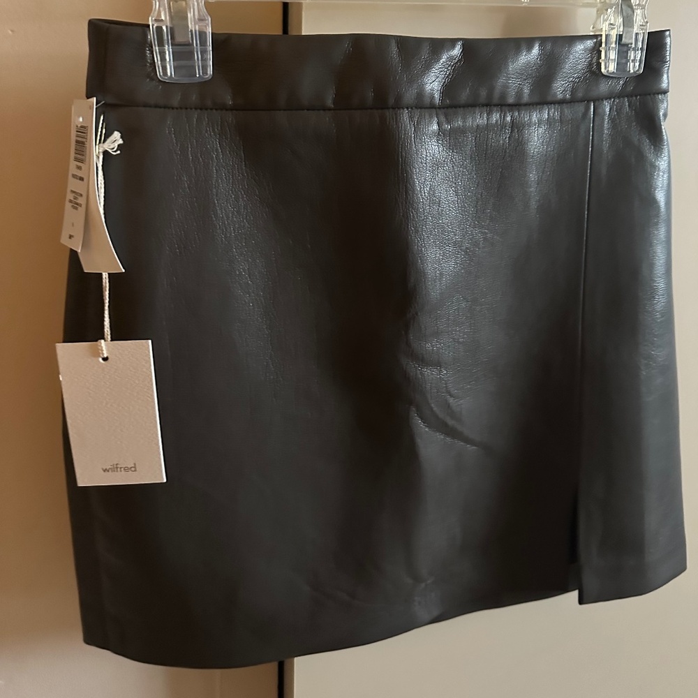 NWT Wilfred faux leather mini skirt